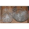 Image 1 : CUT GLASSWARE, 2 PUNCH BOWLS W/CUPS, PICKLE DISH