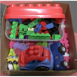 LARGE BOX FULL OF MEGA BLOCKS INCLUDING
