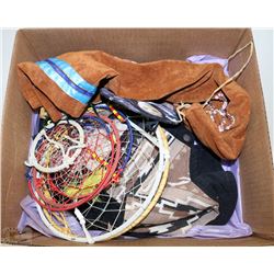 BOX W/NATIVE ITEMS - LADIES VEST SIZE M,