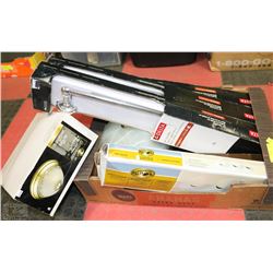 FLAT OF NEW ITEMS INCL TOWEL BARS, VANITY FIXTURES