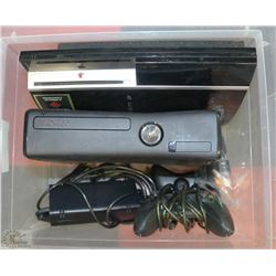 TOTE WITH XBOX 360 WITH NO CORDS, 2 REMOTES