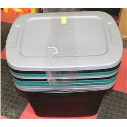 BUNDLE OF 7 STERLITE TUBS WITH LIDS (68LITRES)