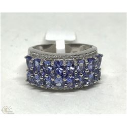 #3-STERLING SILVER TANZANITE RING SIZE 7.5