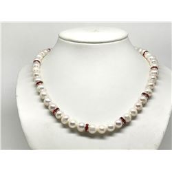 #5-STERLING SILVER FRESHWATER PEARL NECKLACE