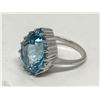 Image 2 : #8-STERLING SILVER LARGE BLUE TOPAZ RING SIZE 6.5