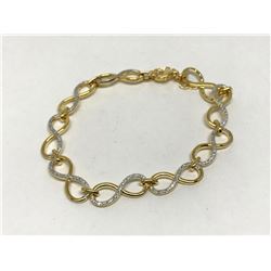 #9-STERLING SILVER DIAMOND BRACELET