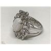 Image 2 : #10-STERLING SILVER OPAL & CZ RING SIZE 7