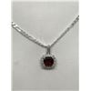 Image 2 : #12-STERLING SILVER GARNET NECKLACE