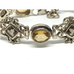 #13-STERLING SILVER CITRINE BRACELET