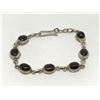 Image 1 : #17-STERLING SILVER GARNET BRACELET