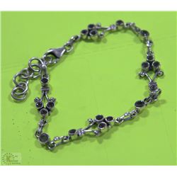 #19-STERLING SILVER AMETHYST BRACELET
