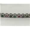 Image 2 : #22-STERLING SILVER GEMSTONE BRACELET