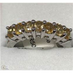 #23-STERLING SILVER CITRINE RING SIZE 6