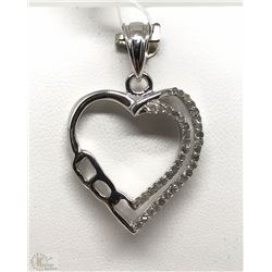 #24-STERLING SILVER DIAMOND PENDANT