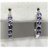 Image 1 : #25-STERLING SILVER TANZANITE EARRINGS