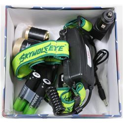 6000 LUMEN TACTICAL LED HEADLAMP WITH 2 CHARGERS