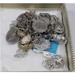 CHARM BRACELET WITH 11 STERLING SILVER CHARMS