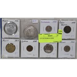 LOT OF 8 WORLD COINS