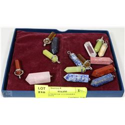 COLLECTION OF 15 CHAKRA HEALING CRYSTAL PENDANTS