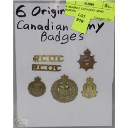 6 ORIGINAL CANADIAN ARMY BADGES