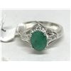 Image 1 : #27-STERLING SILVER EMERALD RING SIZE 6.5