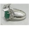 Image 2 : #27-STERLING SILVER EMERALD RING SIZE 6.5