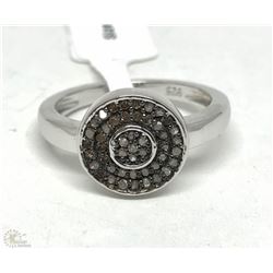 #28-STERLING SILVER DIAMOND RING SIZE 6.5