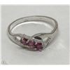 Image 1 : #32-STERLING SILVER RUBY RING SIZE 9