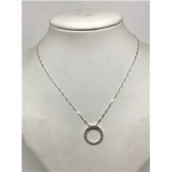 #37-STERLING SILVER DIAMOND NECKLACE