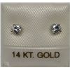 Image 1 : #38-14K GOLD DIAMOND EARRINGS