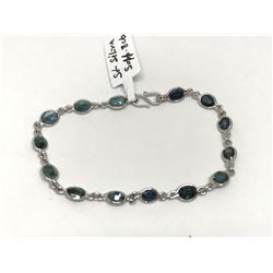 #39-STERLING SILVER SAPPHIRE BRACELET