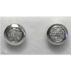 #41-STERLING SILVER DIAMOND EARRINGS
