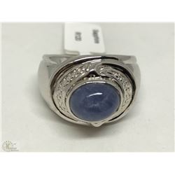 #43-STERLING SILVER SAPPHIRE RING SIZE 7.5