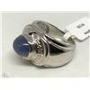 Image 2 : #43-STERLING SILVER SAPPHIRE RING SIZE 7.5
