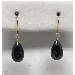 #44-14K GOLD BLACK ONYX EARRINGS