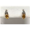Image 1 : #45-STERLING SILVER CITRINE & DIAMOND EARRING
