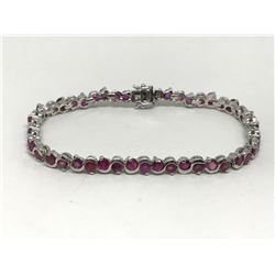 #46-STERLING SILVER RUBY BRACELET