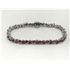 Image 1 : #46-STERLING SILVER RUBY BRACELET