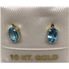 Image 1 : #47-10K GOLD BLUE TOPAZ EARRINGS