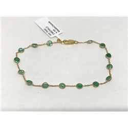 #49-14K GOLD EMERALD BRACELET