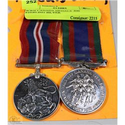 WWII CANADA MEDALS .800 STERLING SILVER