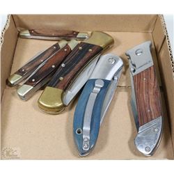 LOT OF 6 VINTAGE POCKET INCL 4 BUCK KNIVES,KERSHAW