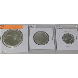 1967 SILVER DOLLAR ,1967 SILVER 50 CENTS & 1967