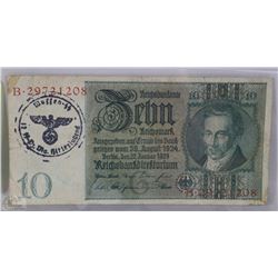 GERMAN WWII BANK NOTE 12 SS DIV. HITLER.JUGEND