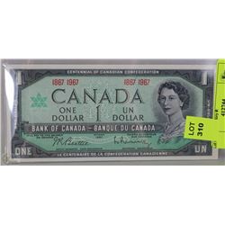 CANADIAN UNC CENTENNIAL $1 DOLLAR BILL