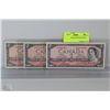 Image 1 : 1954 CANADIAN $2.00 BANK NOTE  X3