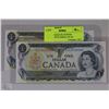Image 1 : 1973 CANADIAN $1.00 WITH CONSECUTIVE SERIAL #'S X2