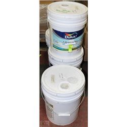 LOT OF 4 18L BUCKETS OF PAINT - GREYISH TONES