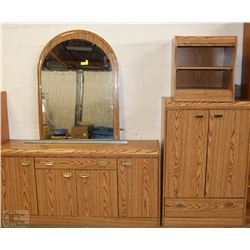 BEDROOM SET INCL DRESSER (60X29) W/ MIRROR (31X43)