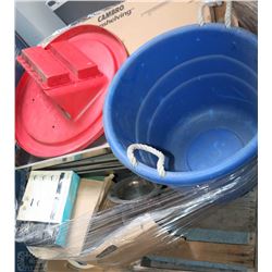 PALLET WITH CHAFER LIDS, CAMBRO CAMSHELVING, CISCO